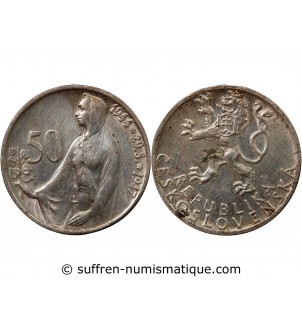 TCHECOSLOVAQUIE - 50 KORUN ARGENT 1947