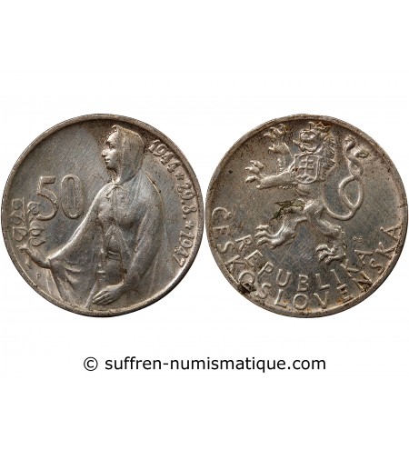 TCHECOSLOVAQUIE - 50 KORUN ARGENT 1947