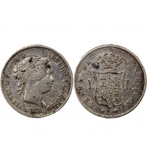 ESPAGNE, ISABELLE II - 1 REAL ARGENT 1863 SEVILLE 2
