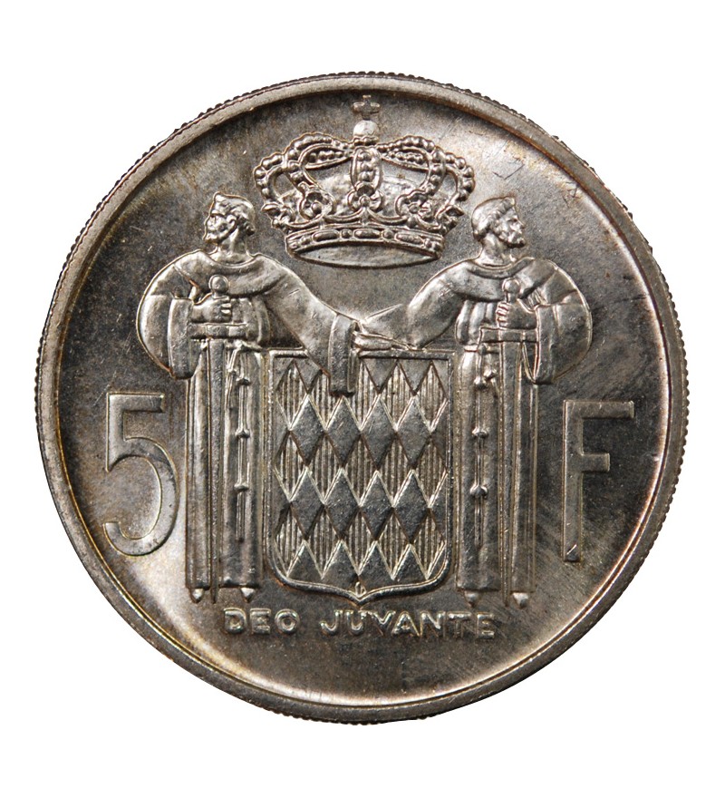 MONACO, RAINIER III - 5 FRANCS ARGENT 1960