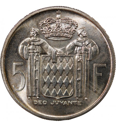 MONACO, RAINIER III - 5 FRANCS ARGENT 1960