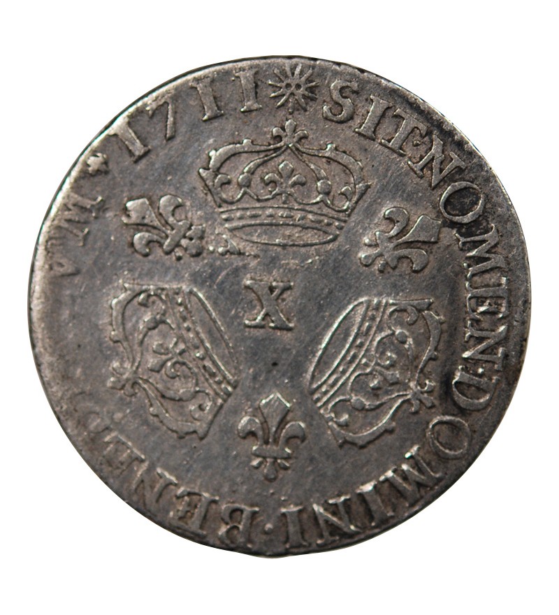 LOUIS XIV﻿ - 1/10 ECU AUX TROIS COURONNES 1711 X AMIENS