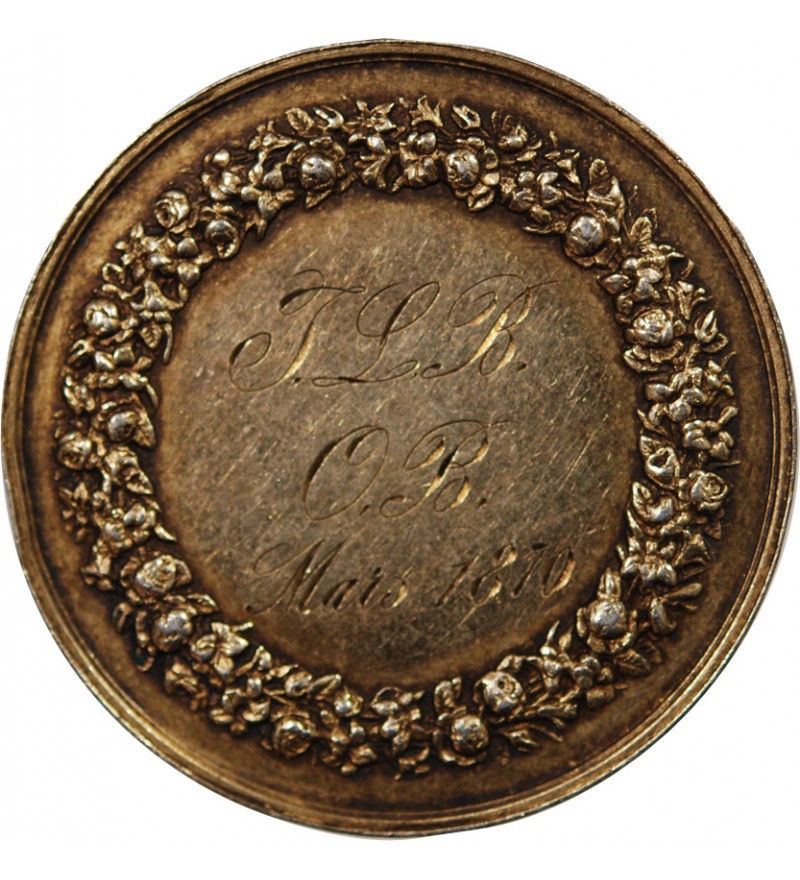 MARIAGE, FIDELITE BONHEUR - MEDAILLE ARGENT inscrite en 1870