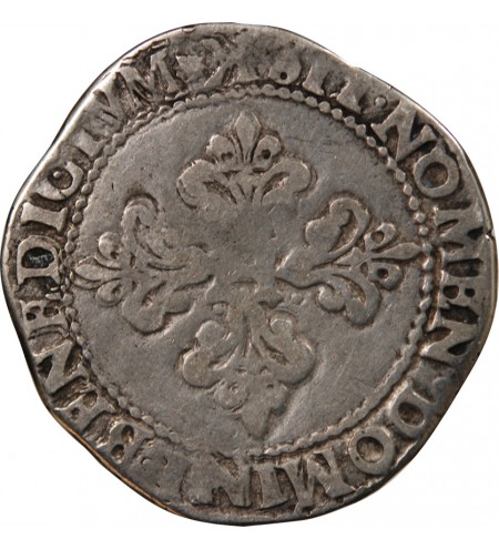 HENRI III - FRANC AU COL PLAT 1580 K BORDEAUX