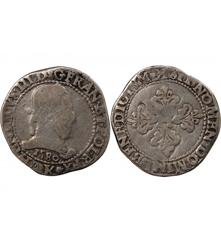 HENRI III - FRANC AU COL PLAT 1580 K BORDEAUX