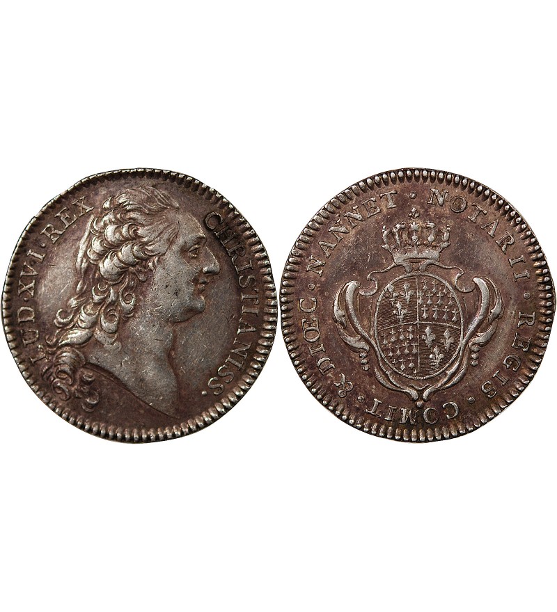 NOTAIRES DE NANTES, LOUIS XVI - JETON ARGENT