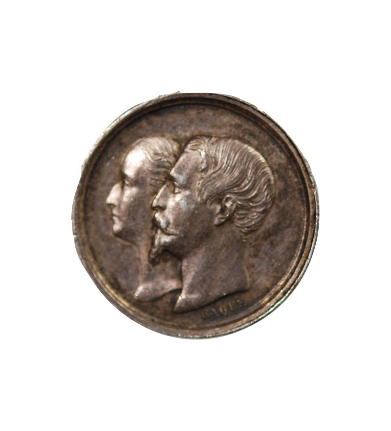 NAPOLEON IV, NAISSANCE - PETITE MEDAILLE ARGENT 1856