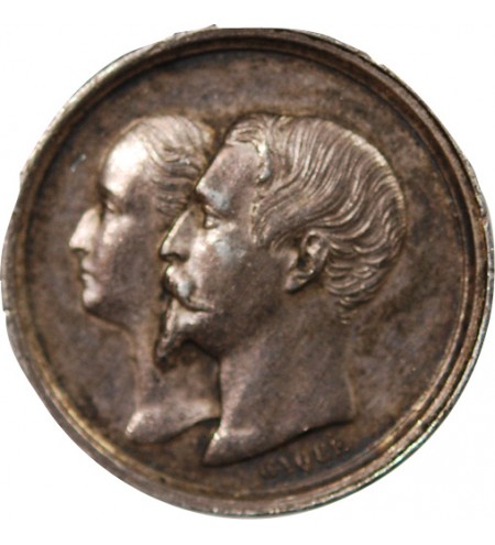 NAPOLEON IV, NAISSANCE - PETITE MEDAILLE ARGENT 1856