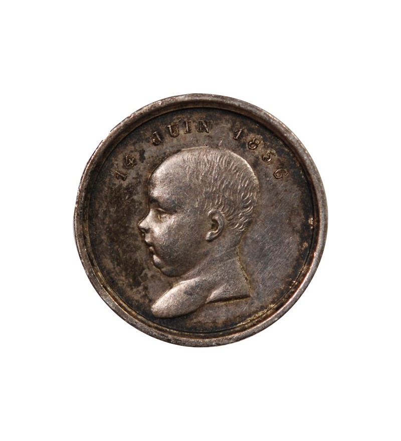 NAPOLEON IV, NAISSANCE - PETITE MEDAILLE ARGENT 1856