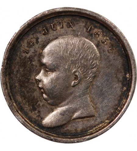 NAPOLEON IV, NAISSANCE - PETITE MEDAILLE ARGENT 1856