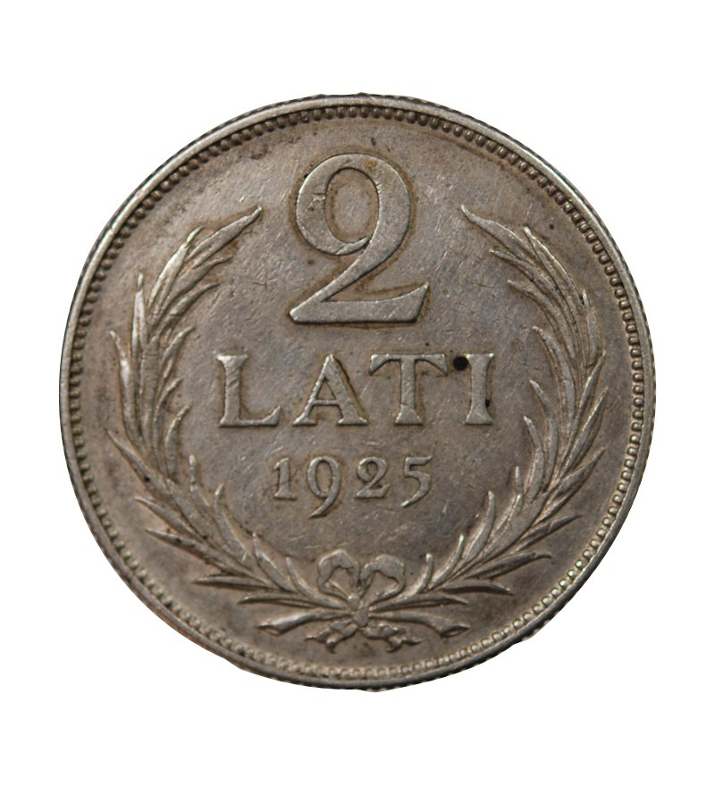 LETTONIE - 2 LATI ARGENT 1925