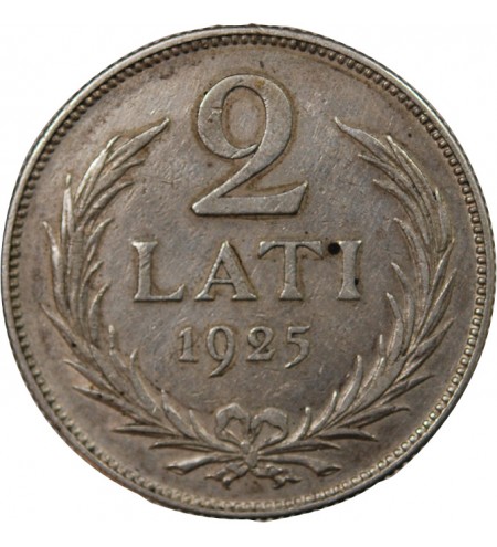 LETTONIE - 2 LATI ARGENT 1925