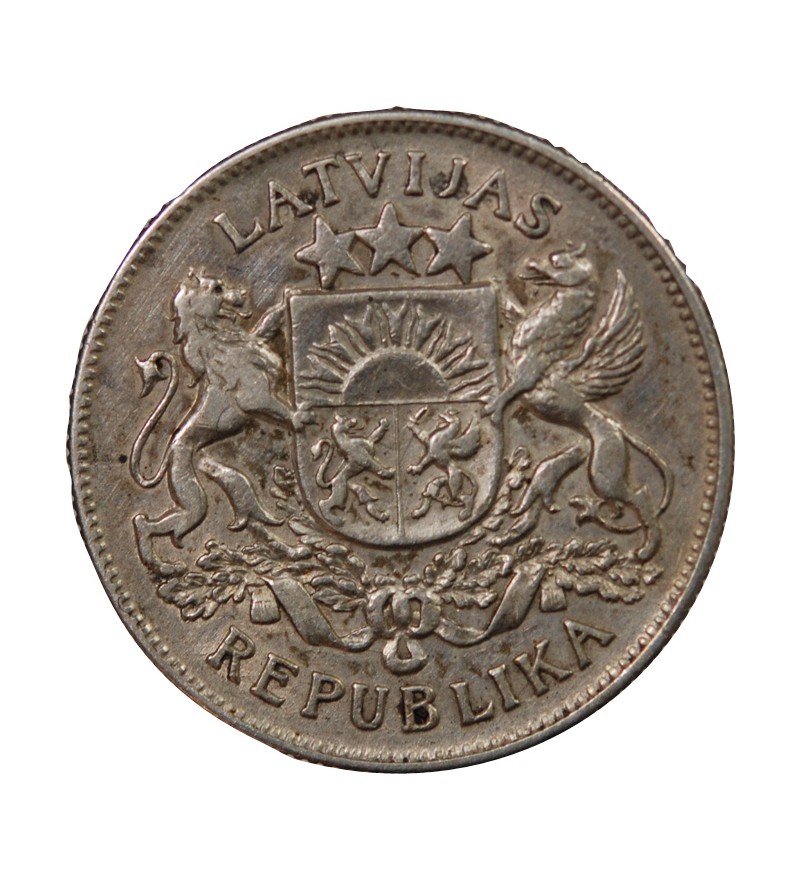 LETTONIE - 2 LATI ARGENT 1925