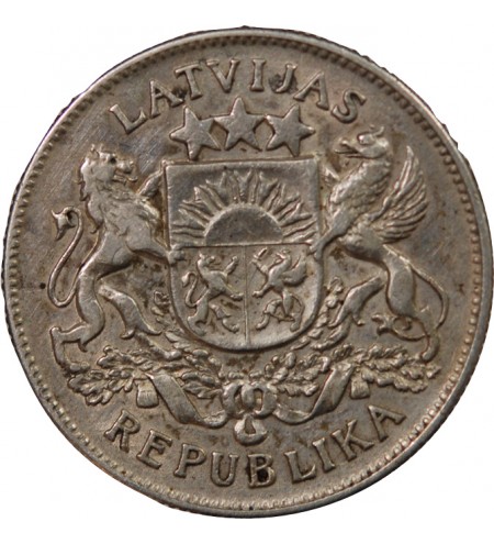 LETTONIE - 2 LATI ARGENT 1925