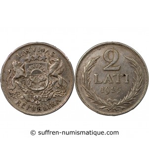LETTONIE - 2 LATI ARGENT 1925