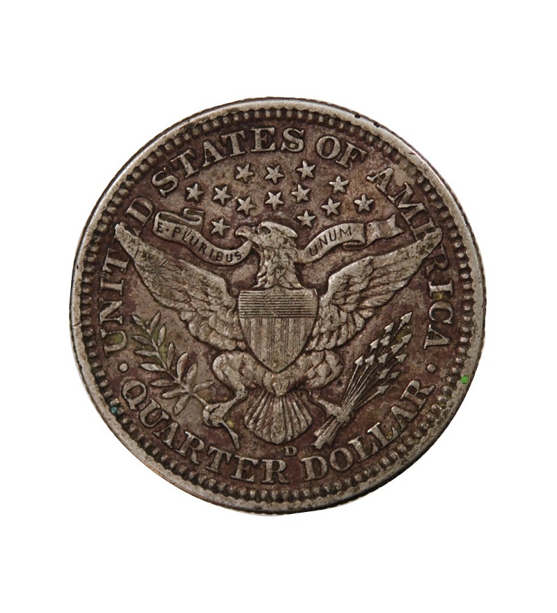 USA - 25 CENTS ARGENT "Barber Quarter" 1916 DENVER