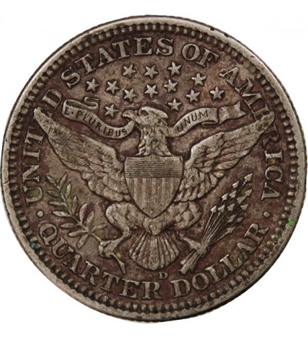 USA - 25 CENTS ARGENT "Barber Quarter" 1916 DENVER