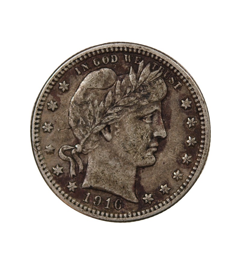 USA - 25 CENTS ARGENT "Barber Quarter" 1916 DENVER