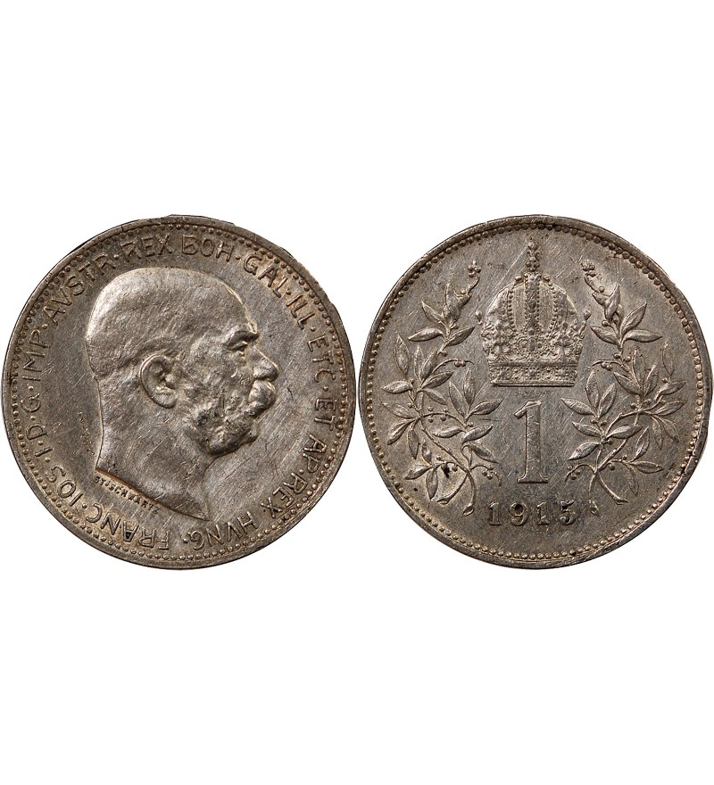 AUTRICHE, FRANÇOIS-JOSEPH Ier - 1 CORONA ARGENT 1915