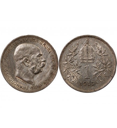 AUTRICHE, FRANÇOIS-JOSEPH Ier - 1 CORONA ARGENT 1915