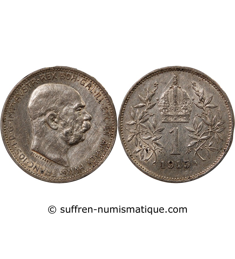 AUTRICHE, FRANÇOIS-JOSEPH Ier - 1 CORONA ARGENT 1915