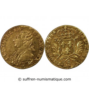 LOUIS XVI - LOUIS D'OR AUX PALMES 1774 A PARIS R4
