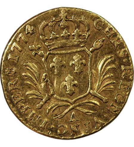 LOUIS XVI - LOUIS D'OR AUX PALMES 1774 A PARIS R4