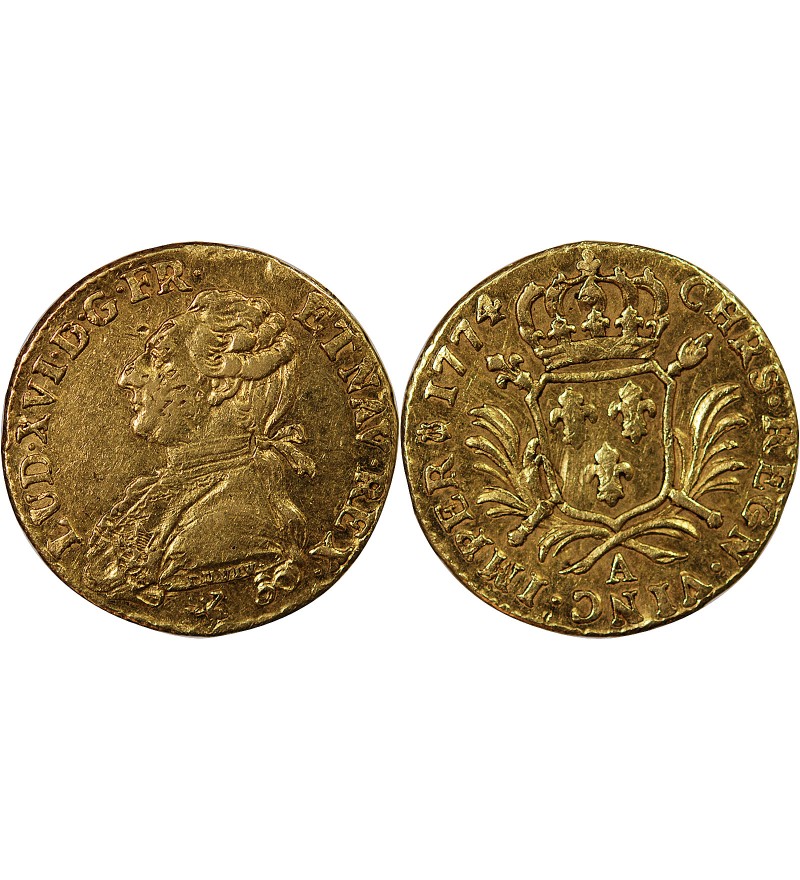 LOUIS XVI - LOUIS D'OR AUX PALMES 1774 A PARIS R4
