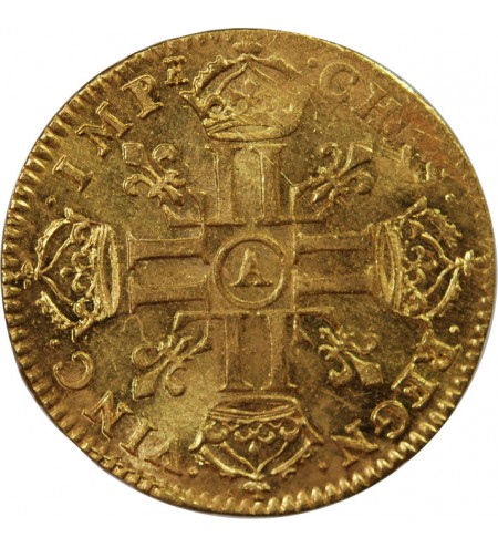 LOUIS XIV - LOUIS D'OR A LA TÊTE NUE 1668 A PARIS