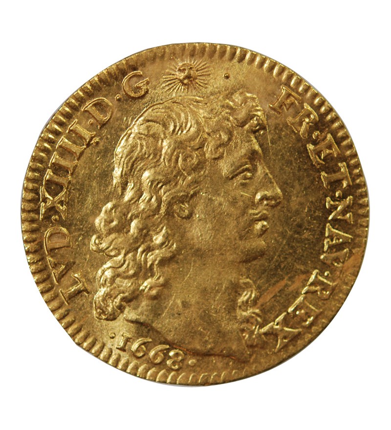 LOUIS XIV - LOUIS D'OR A LA TÊTE NUE 1668 A PARIS