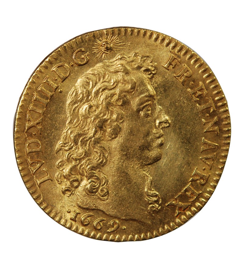 LOUIS XIV - LOUIS D'OR A LA TÊTE NUE 1669 A PARIS