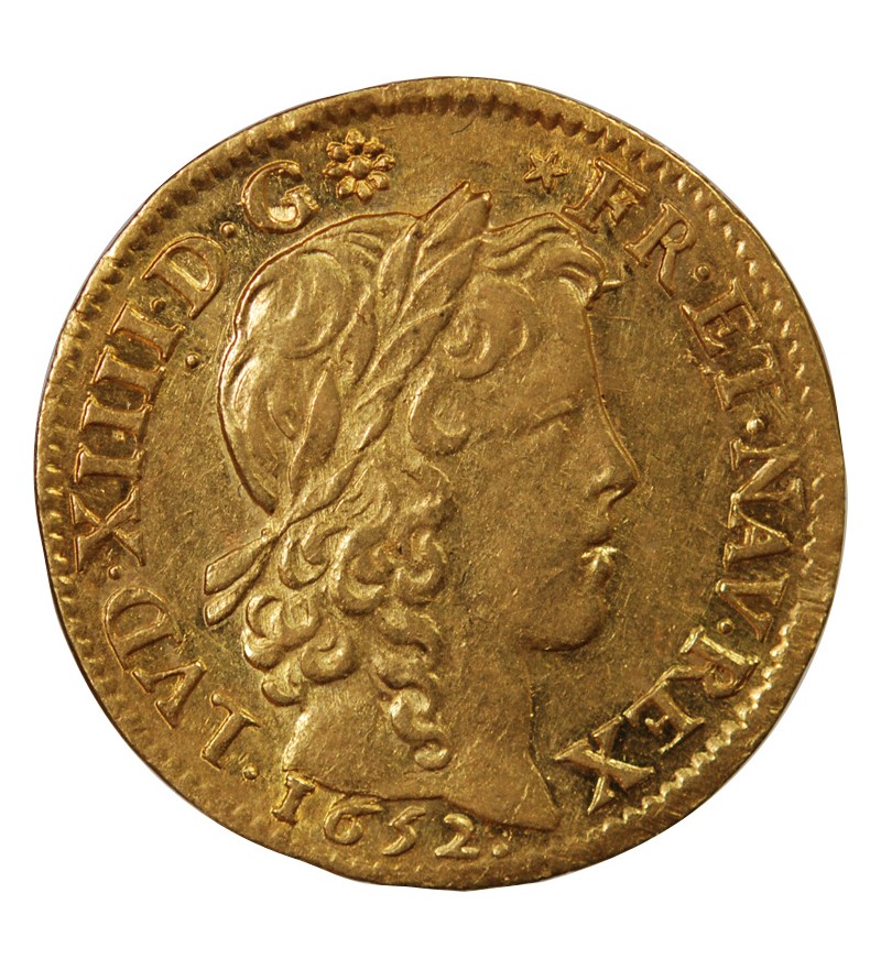 LOUIS XIV - LOUIS D'OR A LA MÈCHE LONGUE 1652 A PARIS