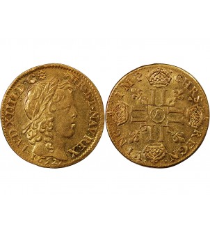 LOUIS XIV - LOUIS D'OR A LA MÈCHE LONGUE 1652 A PARIS 2