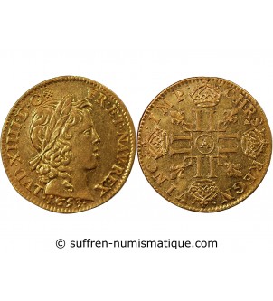 LOUIS XIV - LOUIS D'OR A LA MÈCHE LONGUE 1653 A PARIS