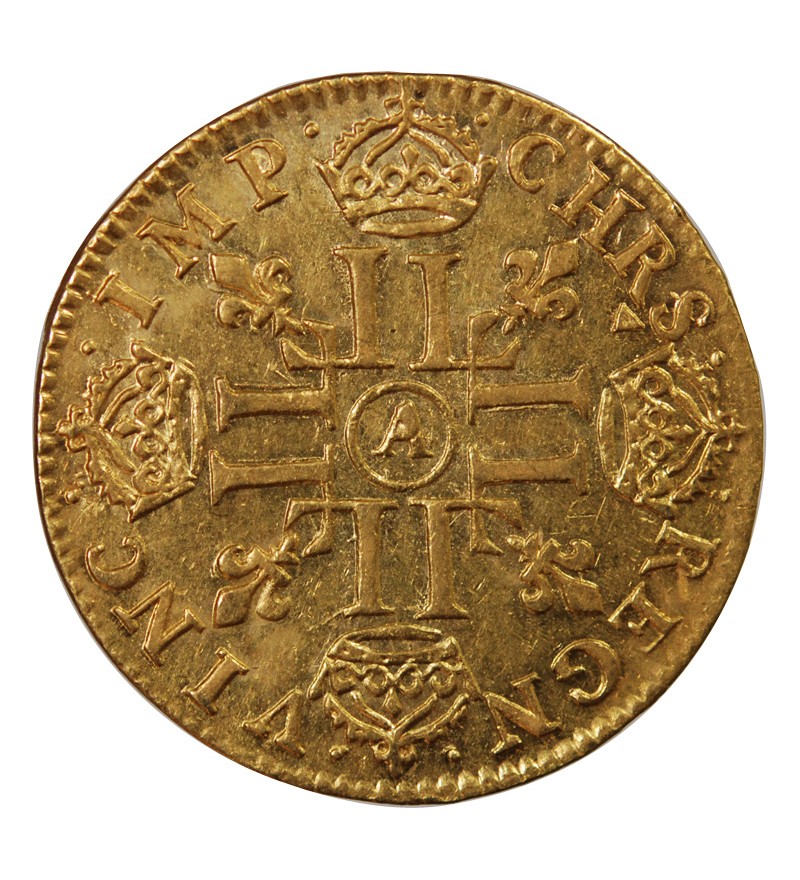 LOUIS XIV - LOUIS D'OR A LA MÈCHE LONGUE 1653 A PARIS