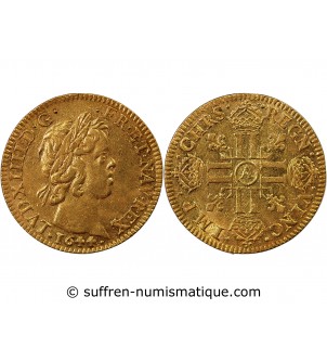 LOUIS XIV - LOUIS D'OR A LA MECHE COURTE 1644 A PARIS