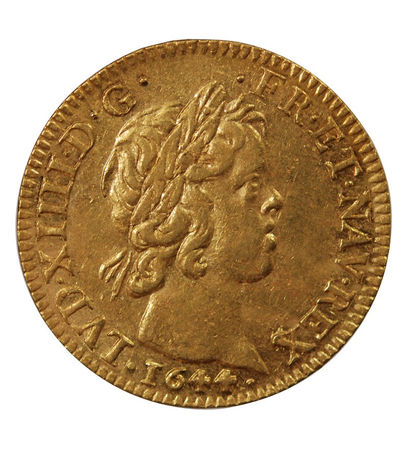 LOUIS XIV - LOUIS D'OR A LA MECHE COURTE 1644 A PARIS