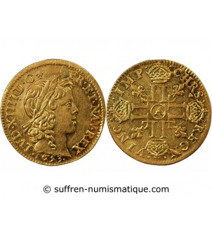 LOUIS XIV - LOUIS D'OR A LA MÈCHE LONGUE 1653 A PARIS