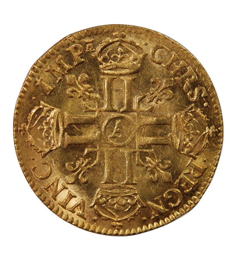 LOUIS XIV - LOUIS D'OR A LA TÊTE NUE 1668 A PARIS