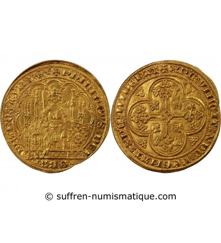 PHILIPPE VI DE VALOIS - ECU D'OR A LA CHAISE 1328 / 1350 ﻿