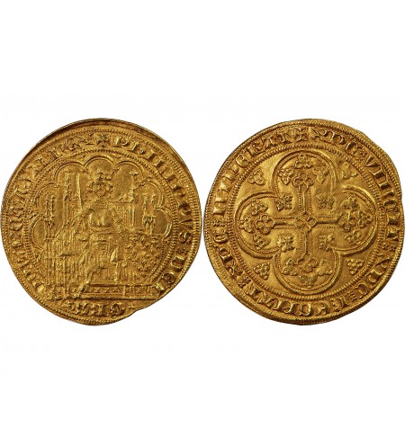 PHILIPPE VI DE VALOIS - ECU D'OR A LA CHAISE 1328 / 1350 ﻿