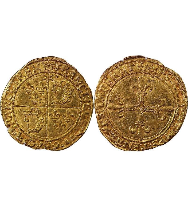 FRANCOIS Ier - ECU D'OR AU SOLEIL DU DAUPHINE 1519