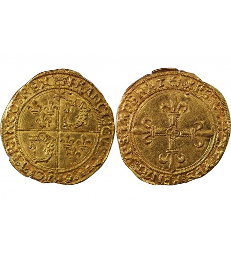 FRANCOIS Ier - ECU D'OR AU SOLEIL DU DAUPHINE 1519