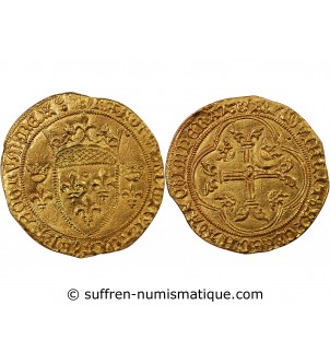 CHARLES VII - ECU D'OR A LA COURONNE 1422 / 1461 MONTPELLIER