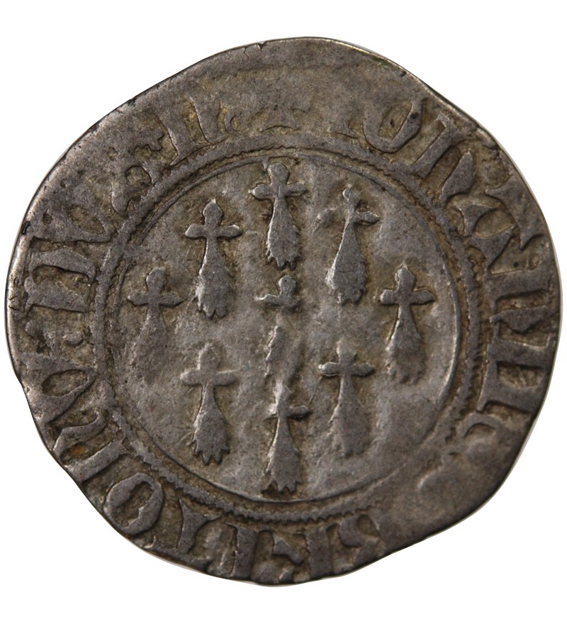 DUCHÉ DE BRETAGNE, JEAN IV - BLANC AUX MOUCHETURES 1345 / 1399 NANTES