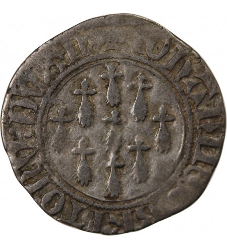 DUCHÉ DE BRETAGNE, JEAN IV - BLANC AUX MOUCHETURES 1345 / 1399 NANTES