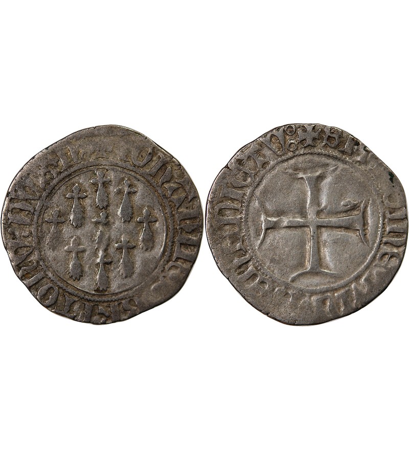 DUCHÉ DE BRETAGNE, JEAN IV - BLANC AUX MOUCHETURES 1345 / 1399 NANTES