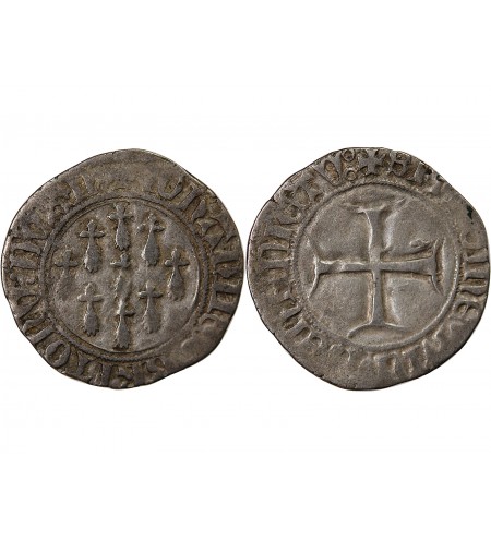 DUCHÉ DE BRETAGNE, JEAN IV - BLANC AUX MOUCHETURES 1345 / 1399 NANTES