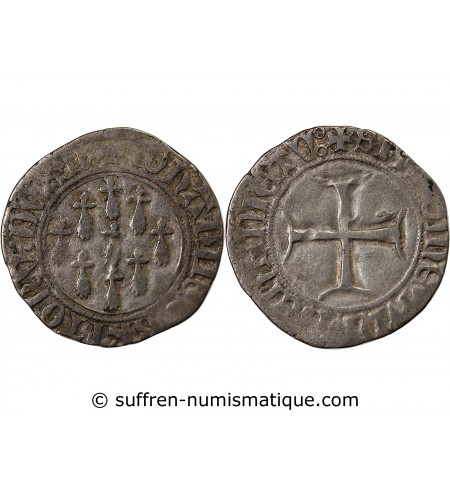 DUCHÉ DE BRETAGNE, JEAN IV - BLANC AUX MOUCHETURES 1345 / 1399 NANTES