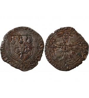 DUCHÉ DE BRETAGNE, FRANCOIS II - GROS A L'ÉCU 1458 / 1488 RENNES 2